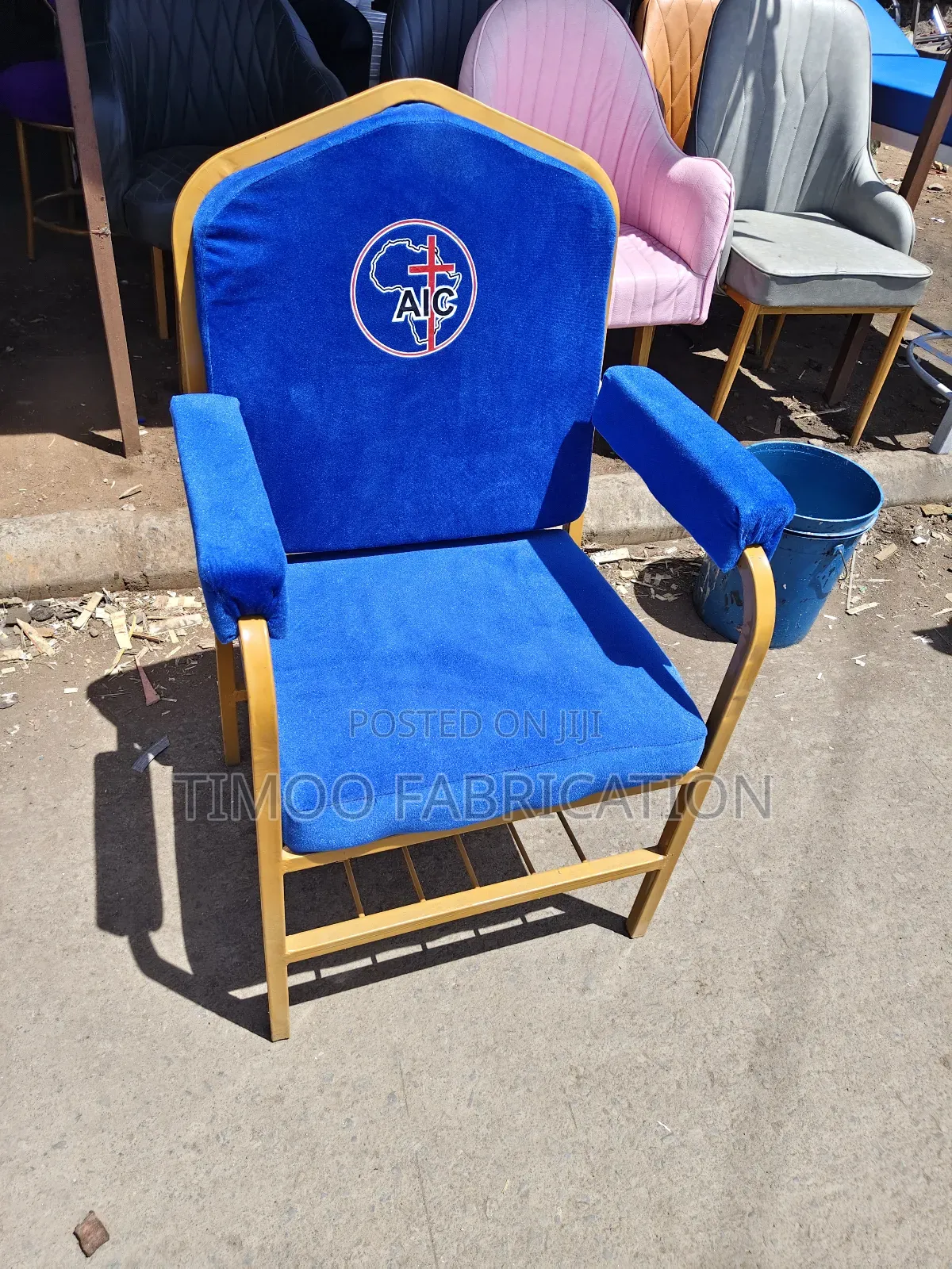 Church Seats With Armrest and Logo Print