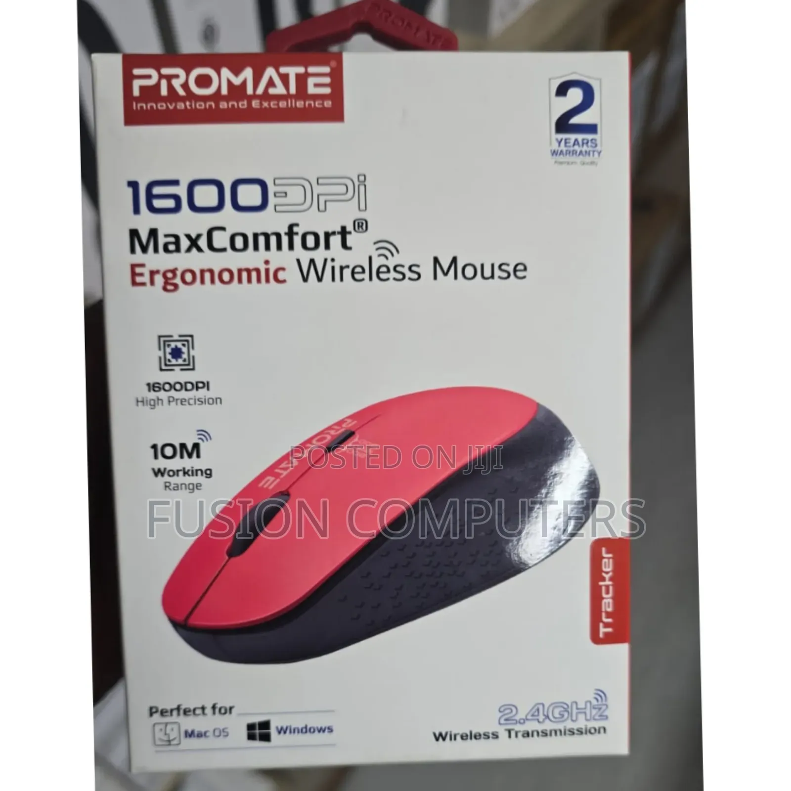 Promate Tracker 1600dpi Maxcomfort® Ergonomic Wireless Mouse