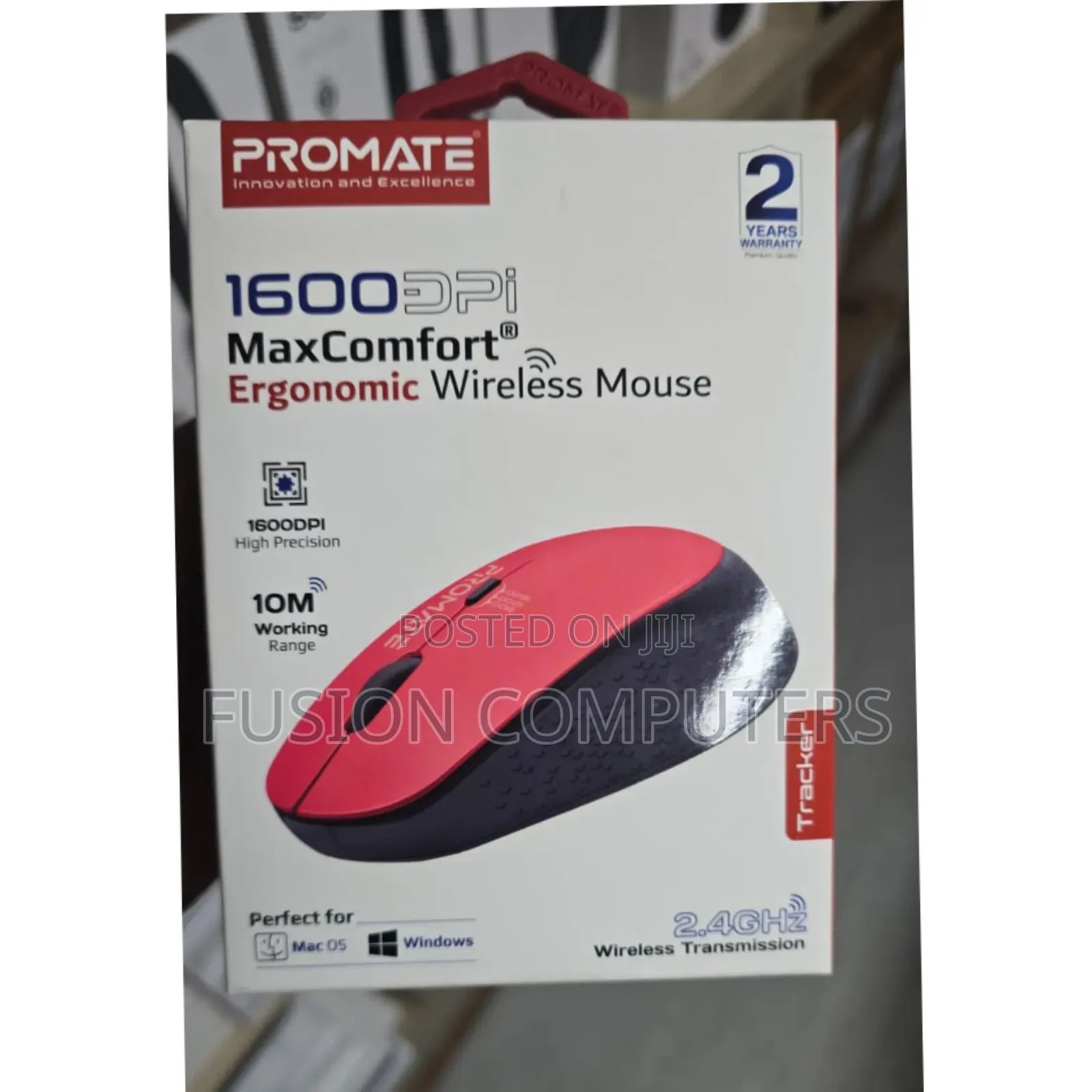 Promate Tracker 1600dpi Maxcomfort® Ergonomic Wireless Mouse
