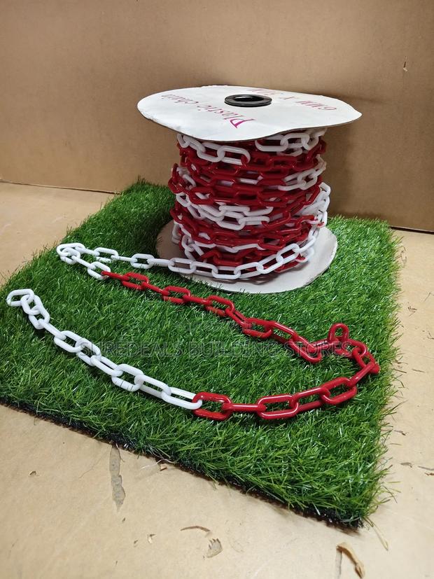 Red And White Plastic Barrier Chain, 6mm - thumbnail 3