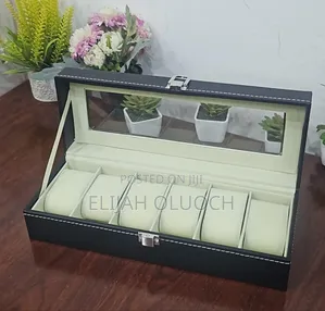 Soft Leather 6 Watch Box Organizer Now Available in Black