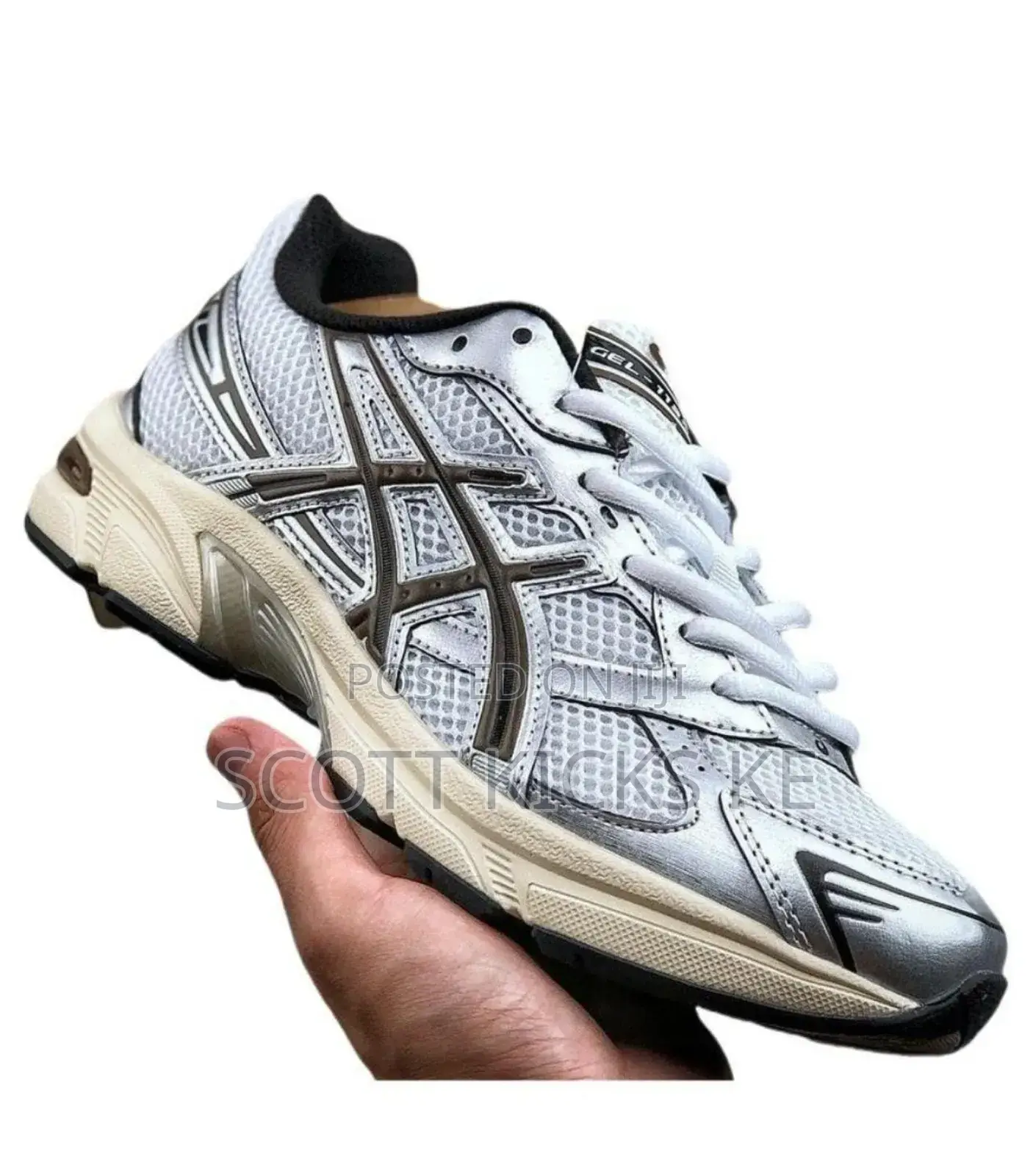 Asics Gel White Silver Brown
