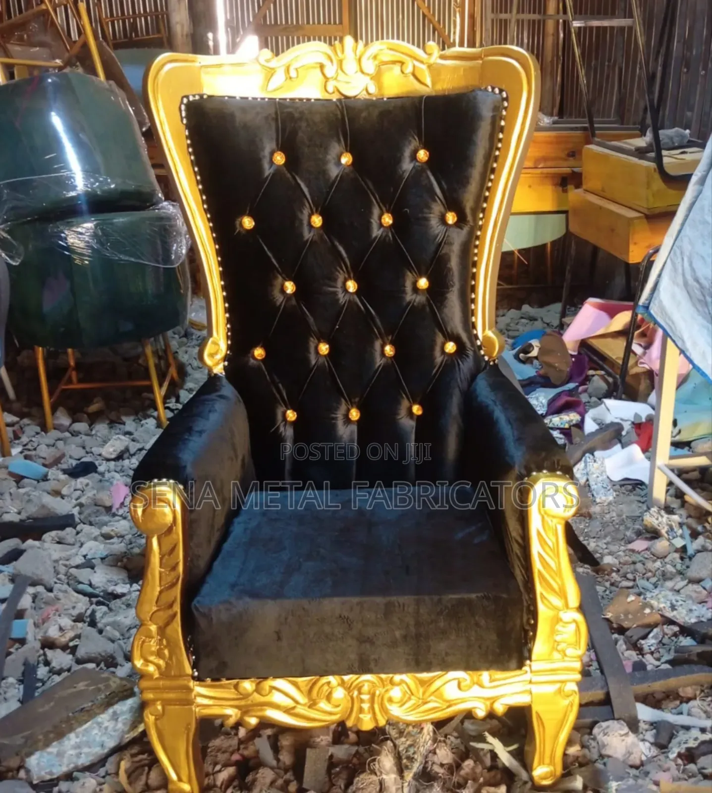 Wooden King-Size Featuring Curved Designs.