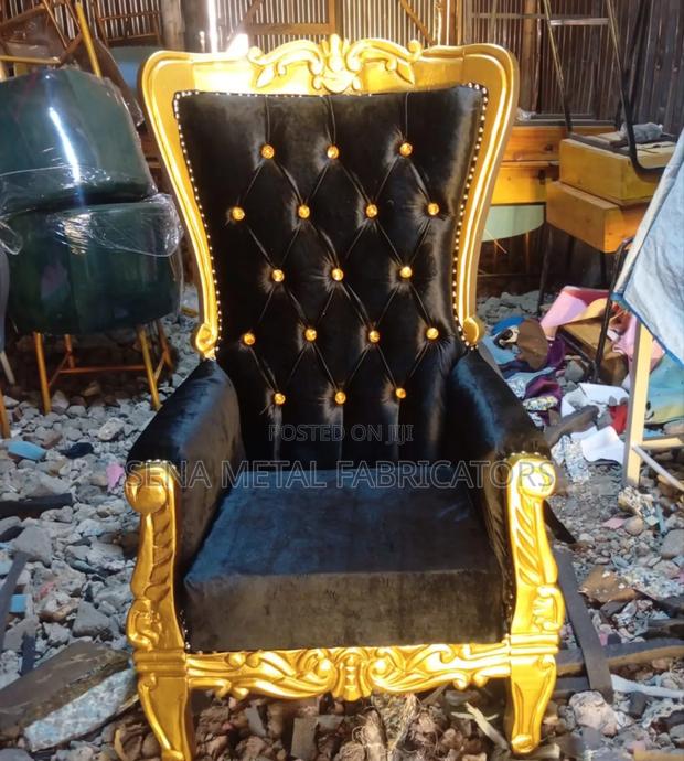 Wooden King-Size Featuring Curved Designs.