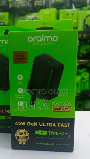 Oraimo 45w Charger Powergun With C to C Cable Fast Charger