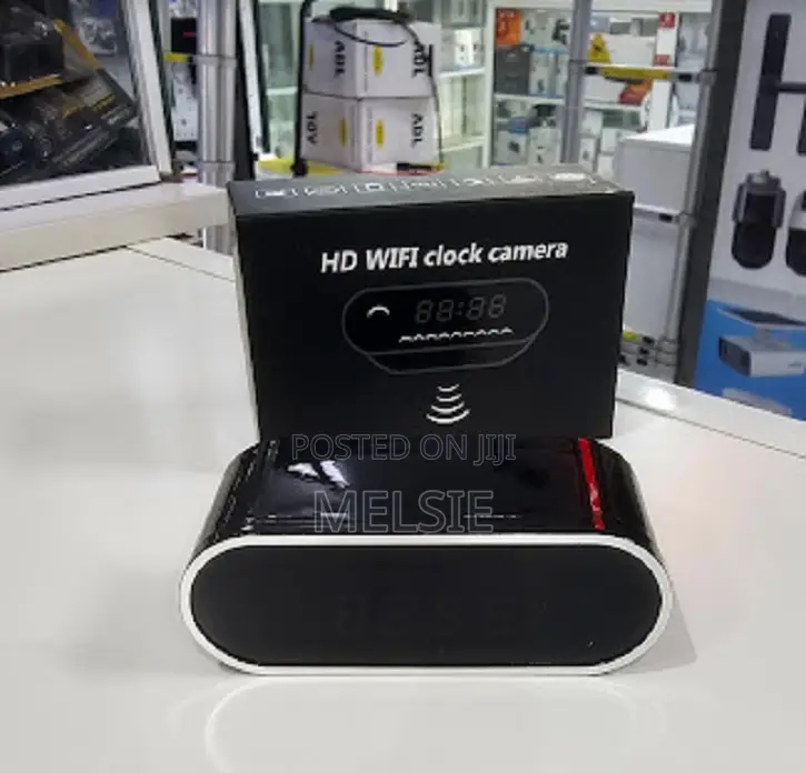 Table Clock Wifi Camera Captures Clear Video in Low-Light or Darkness