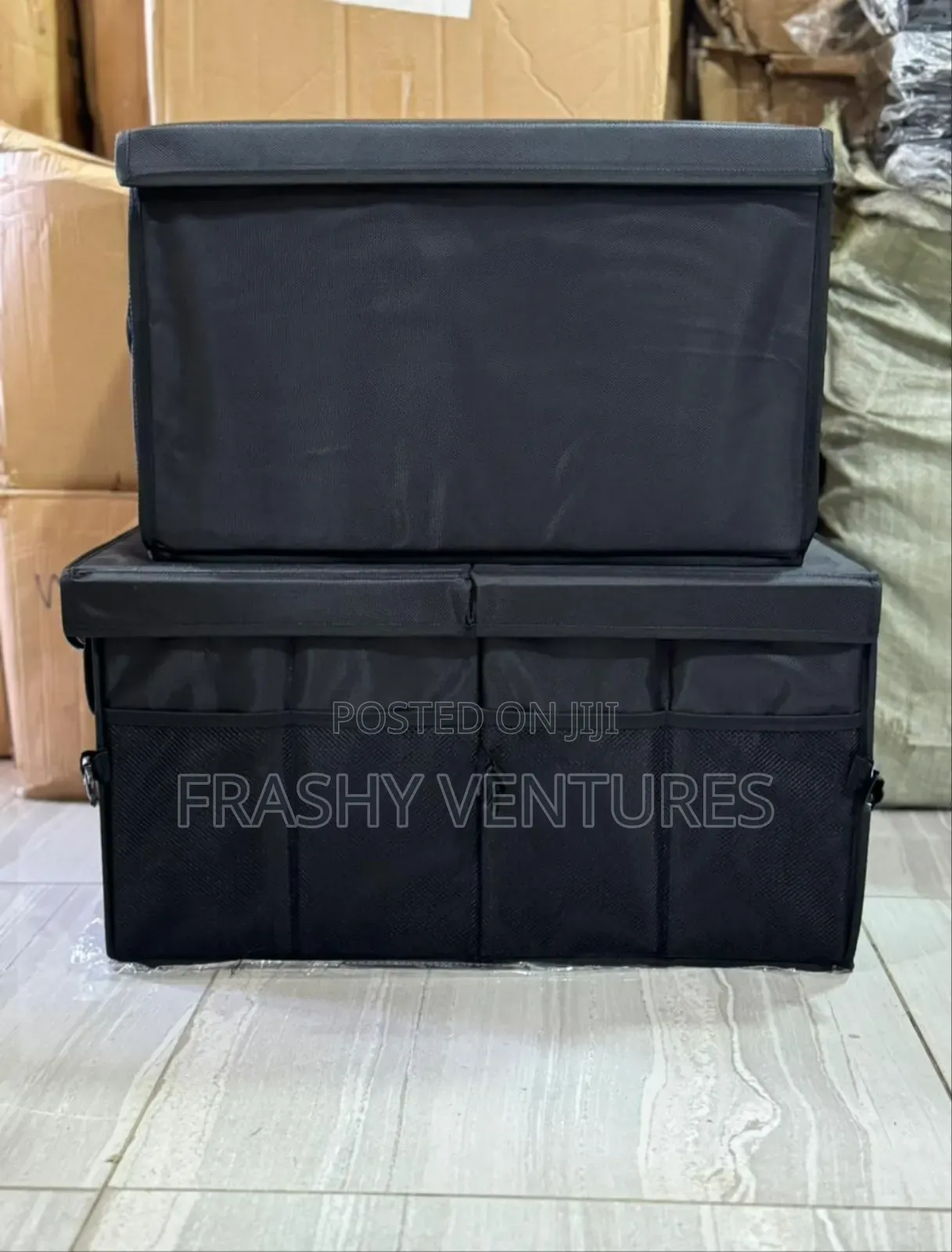 Foldable Premium Car Trunk Boot Organiser With Lead, Partitions .