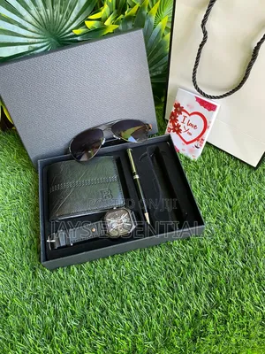 Mens Valentines Gift Set : Watch , Wallet , Sunglasses Pen