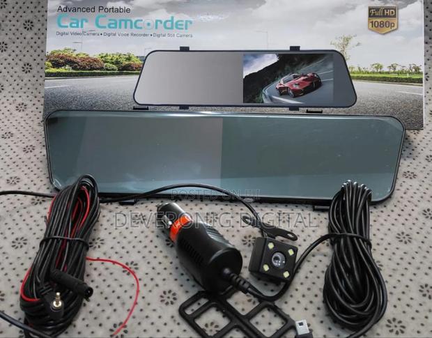 Touch Screen Rearview Mirror Dash Cam 2 Lens Dual Camera (Front Rear