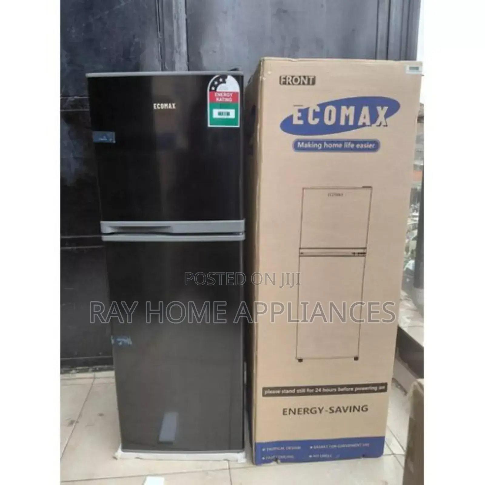 Ecomax 138l Dark Silver Doubledoor Refrigerator With Free Fridge Guard