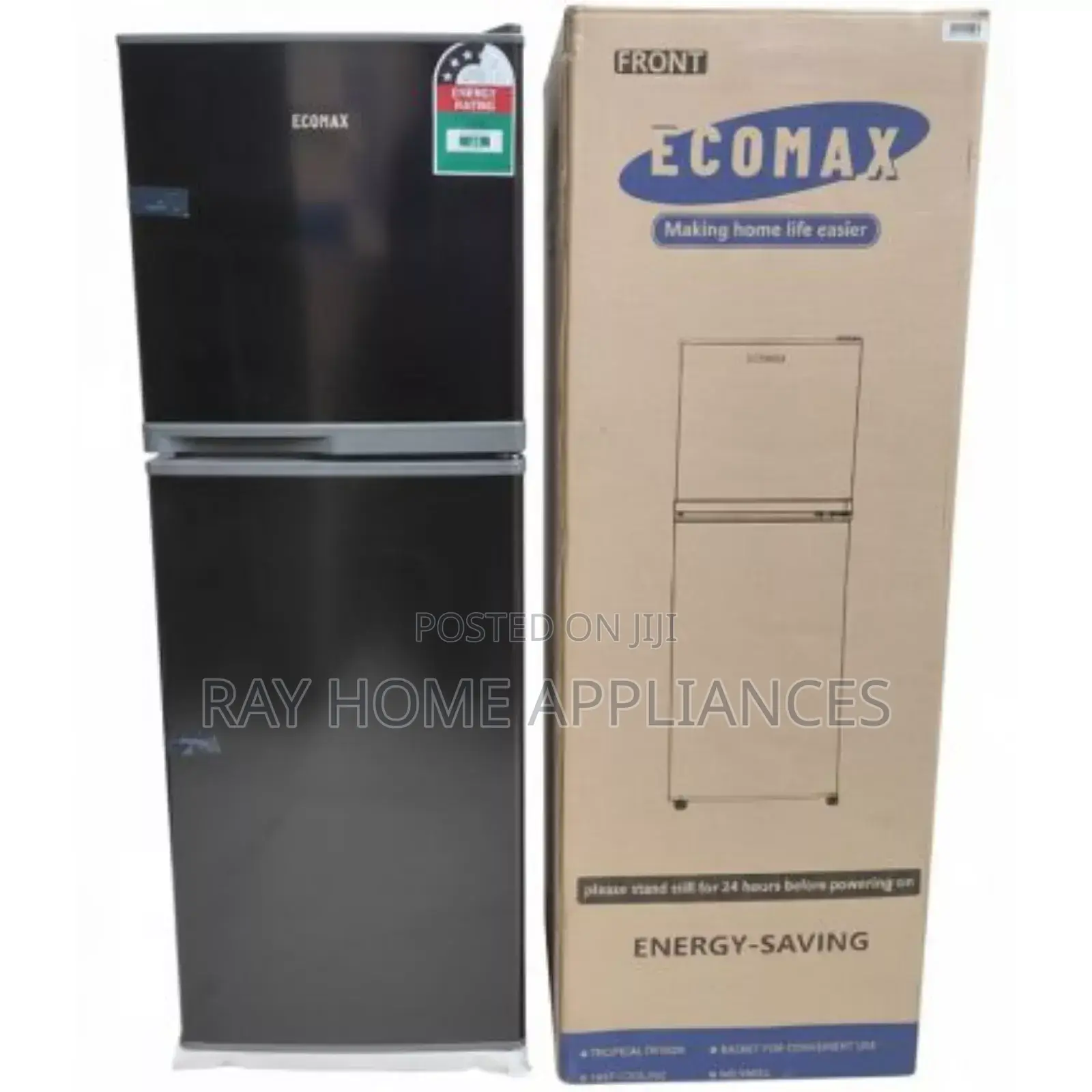 138litres Ecomax Dark Silver Doubledoor Refrigerator Free Fridge Guard