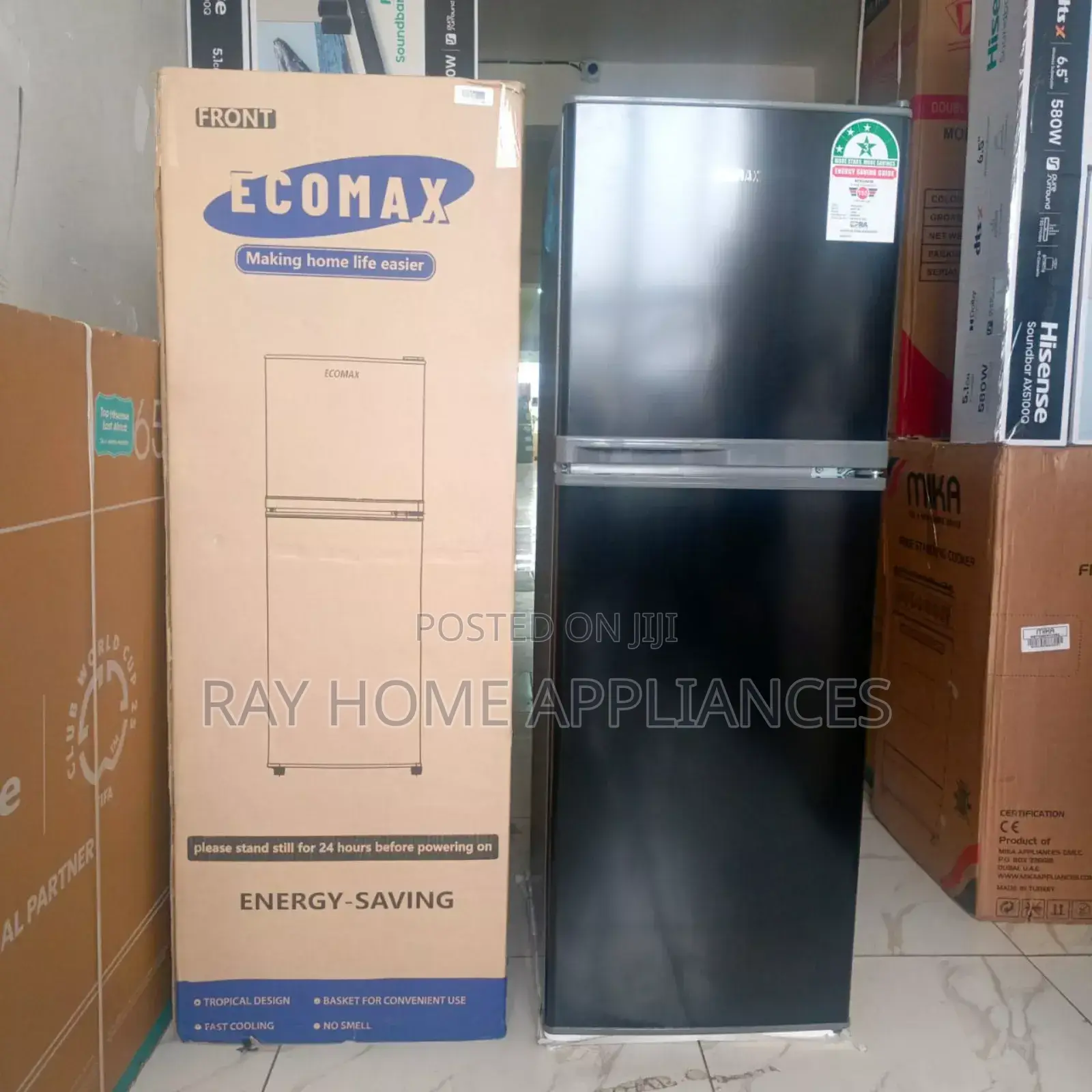 138litres Ecomax Dark Silver Doubledoor Refrigerator Free Fridge Guard