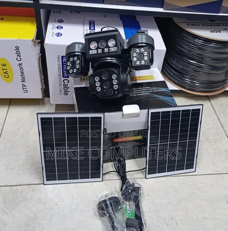 3-Lens 4g CCTV Camera Solar CCTV
