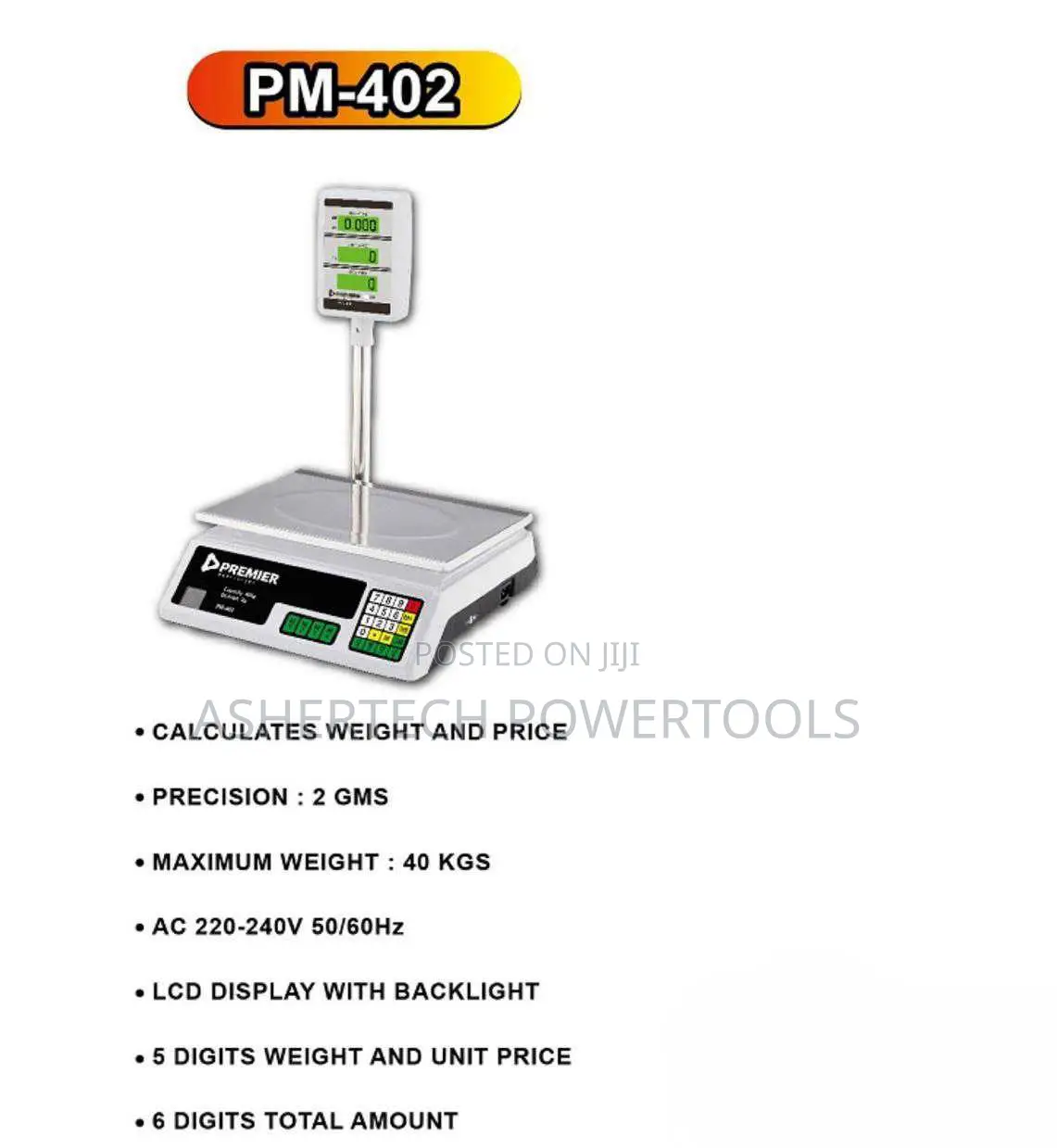 Premier Pm-402 Electronic Price Computing Digital Scale.
