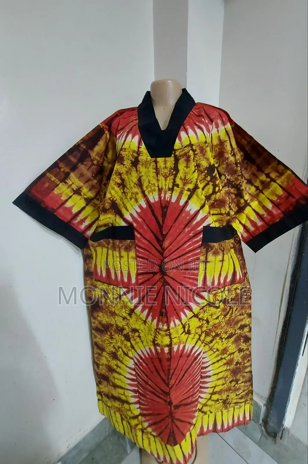 Elegant Tie And Dye Ankara Long Dress