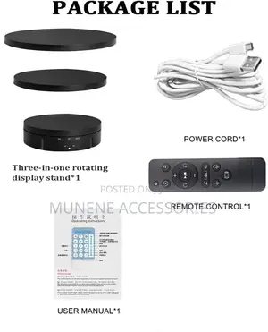 Electric Rotating Turntable 3in1 Display Stand 360 Degree Remote With