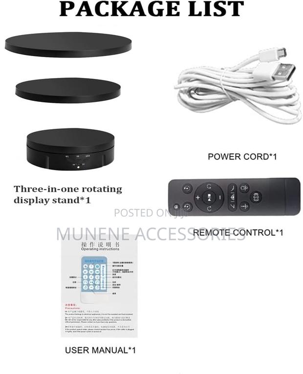 Electric Rotating Turntable 3in1 Display Stand 360 Degree Remote With - thumbnail 3