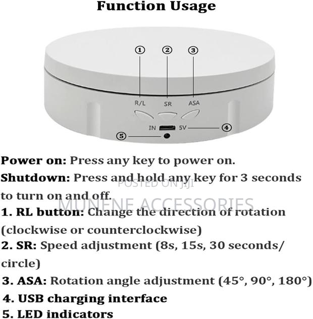 Electric Rotating Turntable 3in1 Display Stand 360 Degree Remote With - thumbnail 4