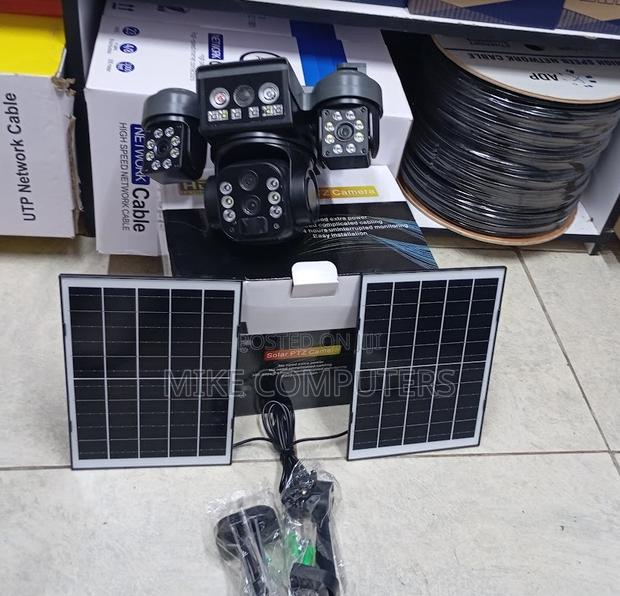 Triple Lens Solar Security Camera Full Night - main view