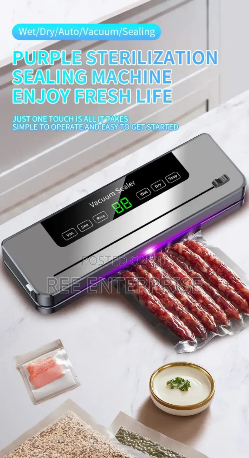 🍇 *Electric Vacuum Sealer Machine With 20pcs  Free Packaging Papers