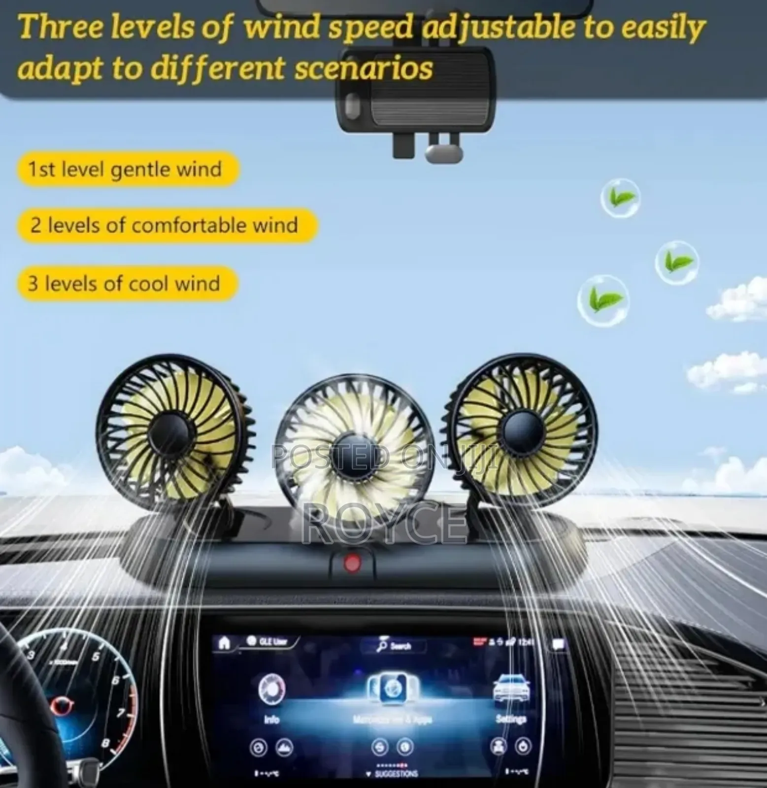 3 Headed Car Fan