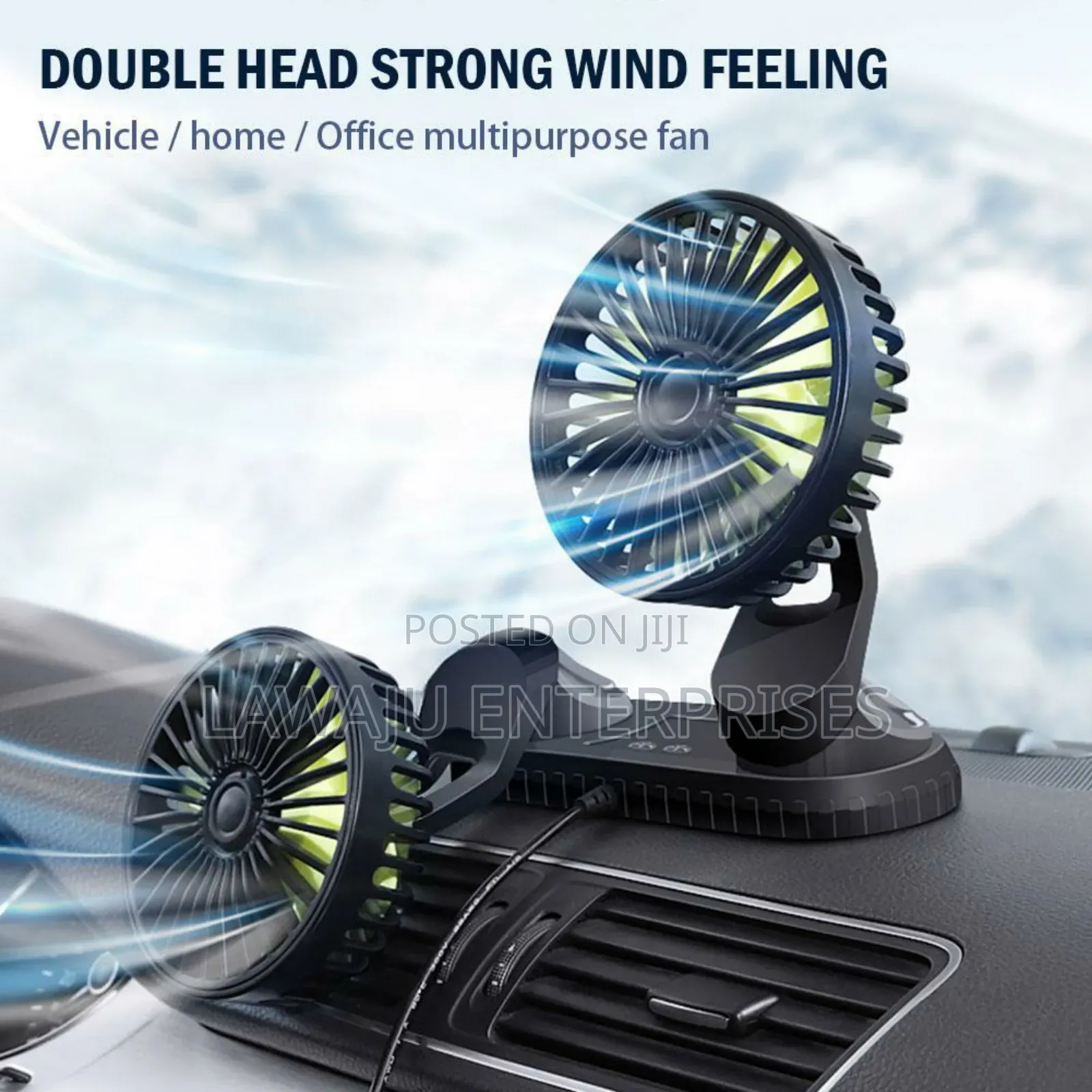 Dual Head Car Fan