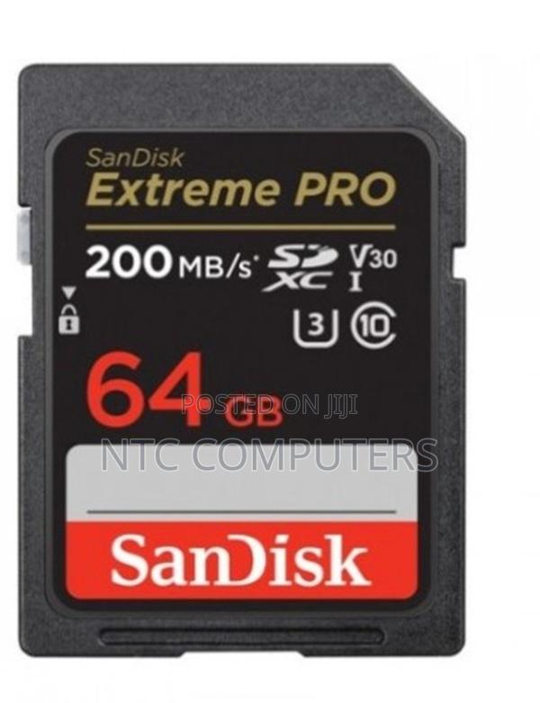 Sandisk 64gb Extreme Pro (200mb/S) Uhs-I SDXC Memory Card - main view