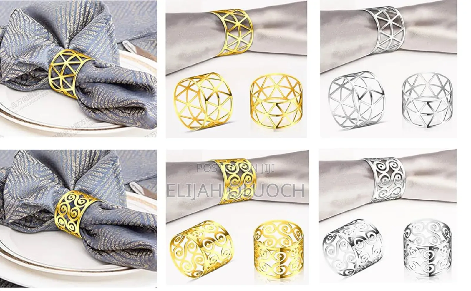 Napkin Golden or Silver Rings Now Available