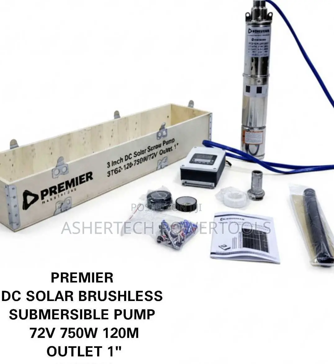 Premier Dc Solar Brushless Submersible Pump 750w 120m