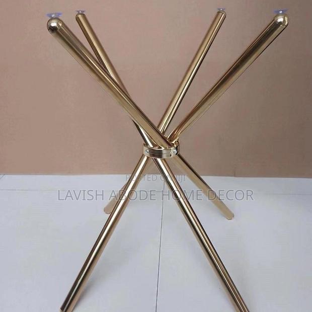 Black Round Table With Sturdy Gold Stainless Steel Stand - thumbnail 3