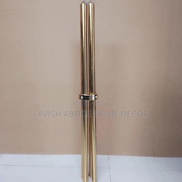 Black Round Table With Sturdy Gold Stainless Steel Stand - thumbnail 4