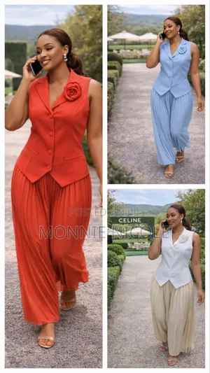 Soft Pleats Bold Elegance 2pc Set👌