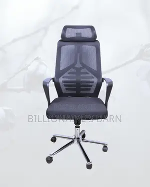 Black High-Back Mesh Chair | Adjustable for Different Desk Heights |