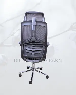 Black High-Back Mesh Chair | Adjustable for Different Desk Heights |