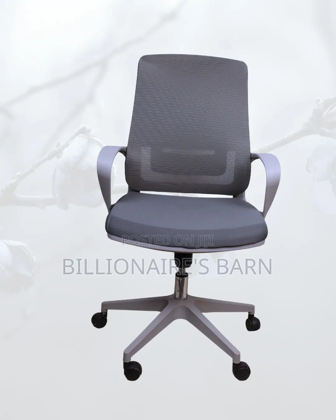 Grey Mid-Back Mesh Chair | Adjustable for Different Desk Heights |