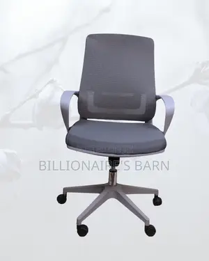 Grey Mid-Back Mesh Chair | Adjustable for Different Desk Heights |