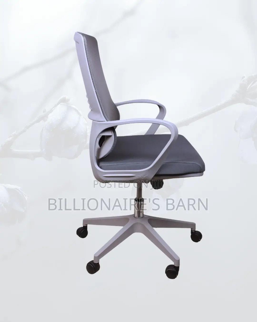 Grey Mid-Back Mesh Chair | Adjustable for Different Desk Heights |