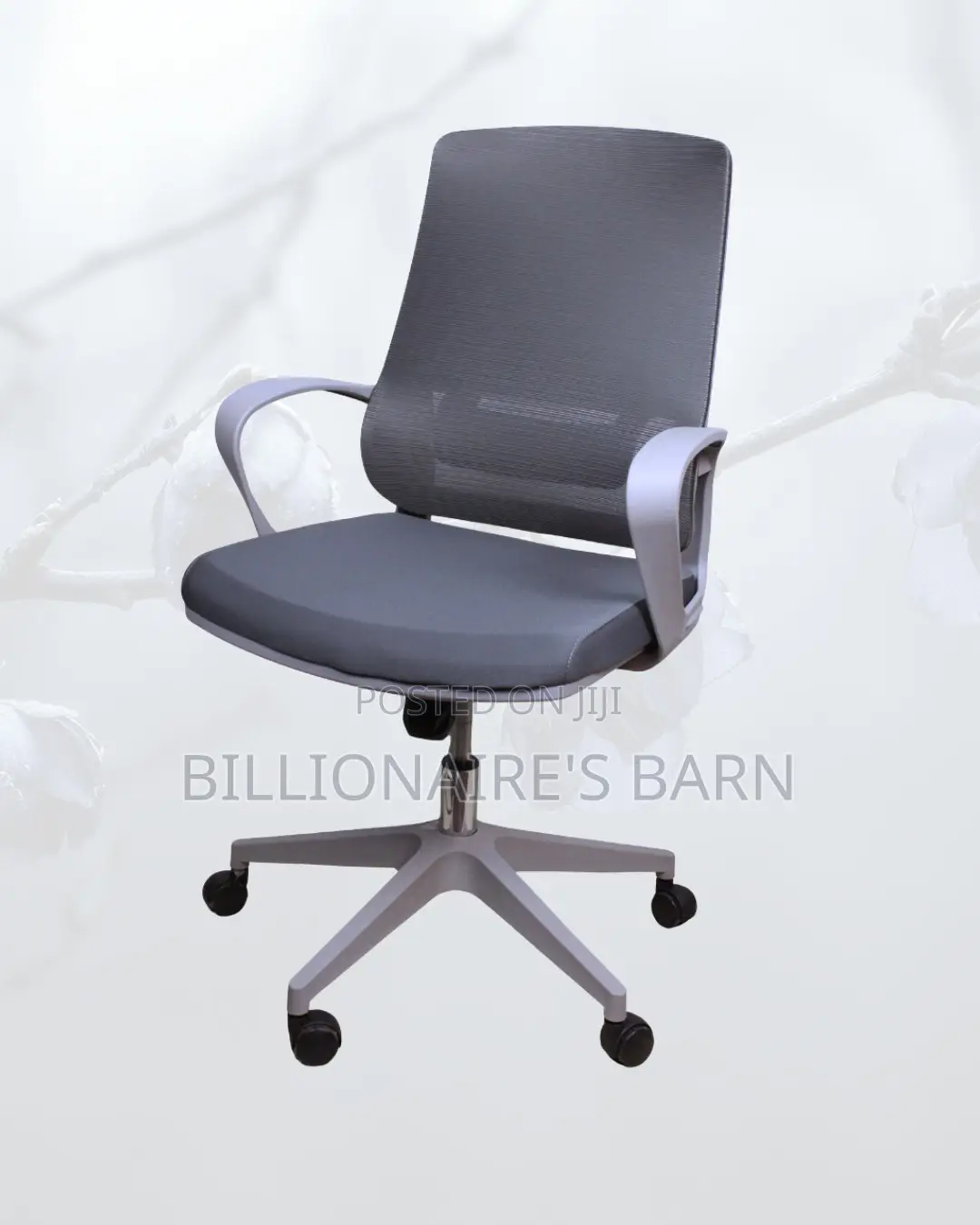 Grey Mid-Back Mesh Chair | Adjustable for Different Desk Heights |