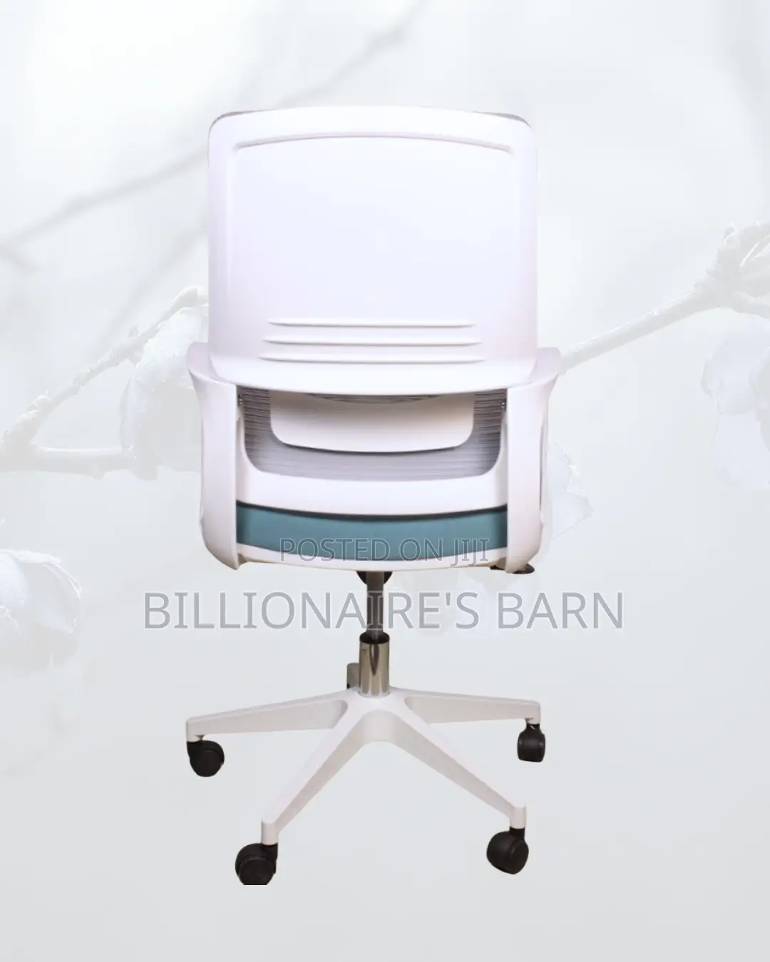 White Mid-Back Mesh Chair | Adjustable for Different Desk Heights |