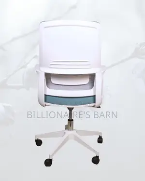 White Mid-Back Mesh Chair | Adjustable for Different Desk Heights |