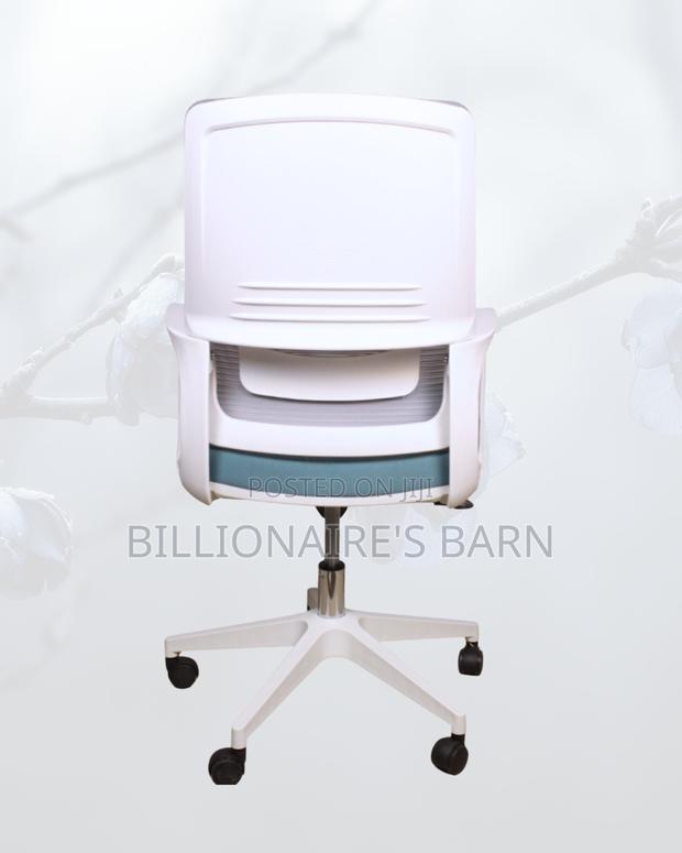 White Mid-Back Mesh Chair | Adjustable for Different Desk Heights | - thumbnail 2