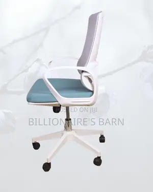 White Mid-Back Mesh Chair | Adjustable for Different Desk Heights |