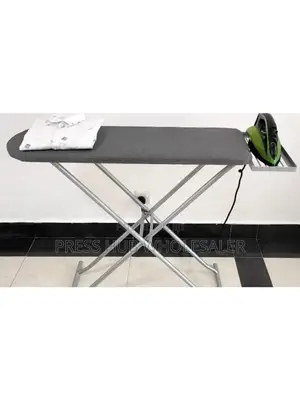 Metallic, Freestanding, and Foldable Ironing Board" 