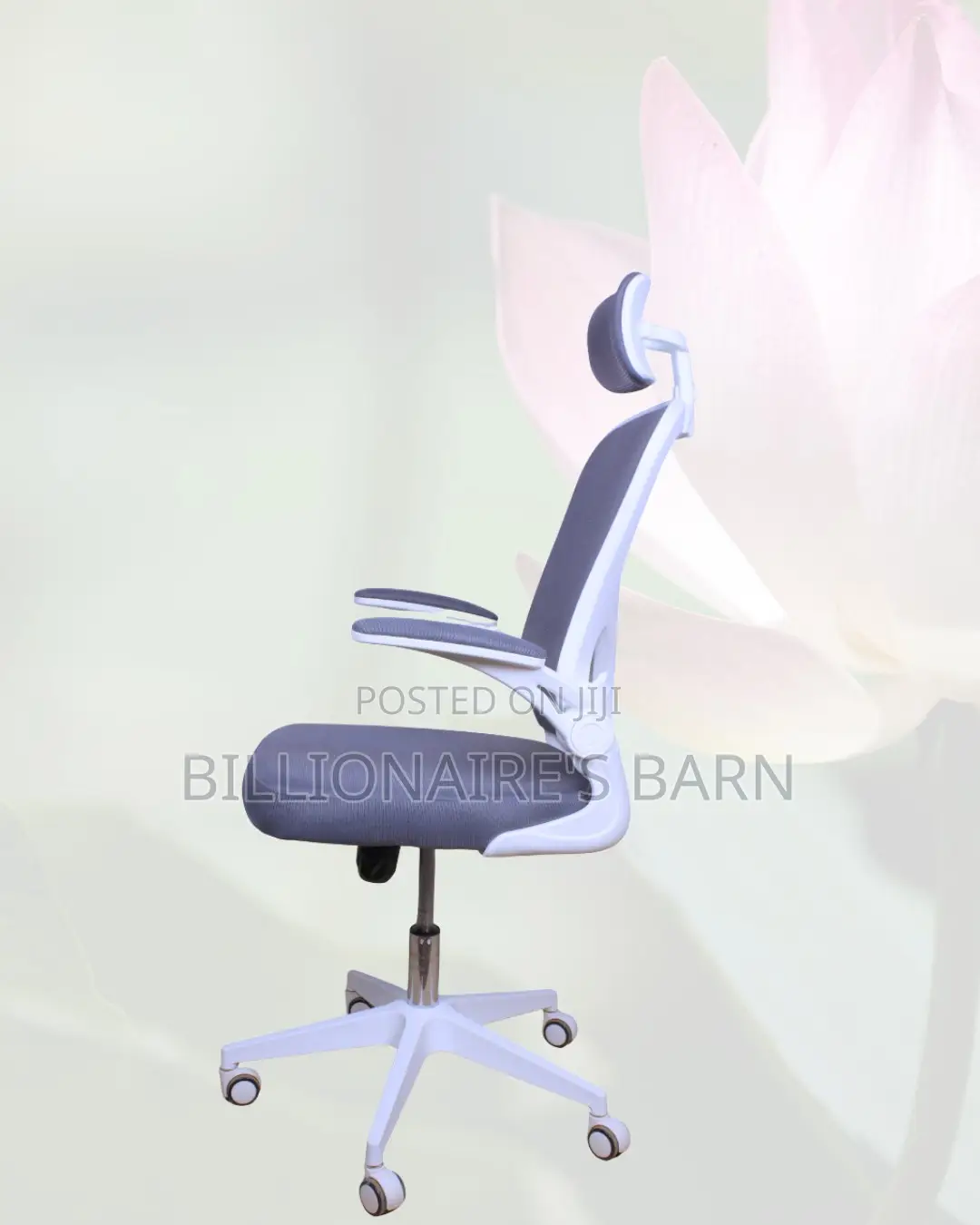 White Ergonomic Mesh Chair | Adjustable for Different Desk Heights |