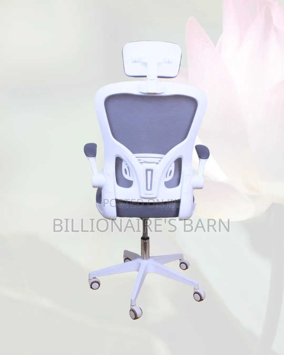 White Ergonomic Mesh Chair | Adjustable for Different Desk Heights |