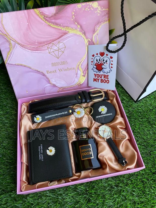 Valentines Watch Perfume Wallet Mirror Belt Ladies Gift Set - main view