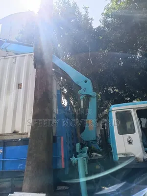 Trucks With Hoisting Cranes Are Available for Delivery and Logistics