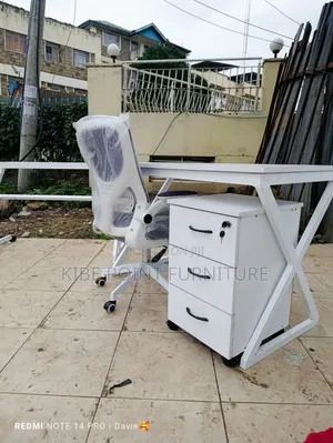 Study Table Office Chair Side Drawers Available