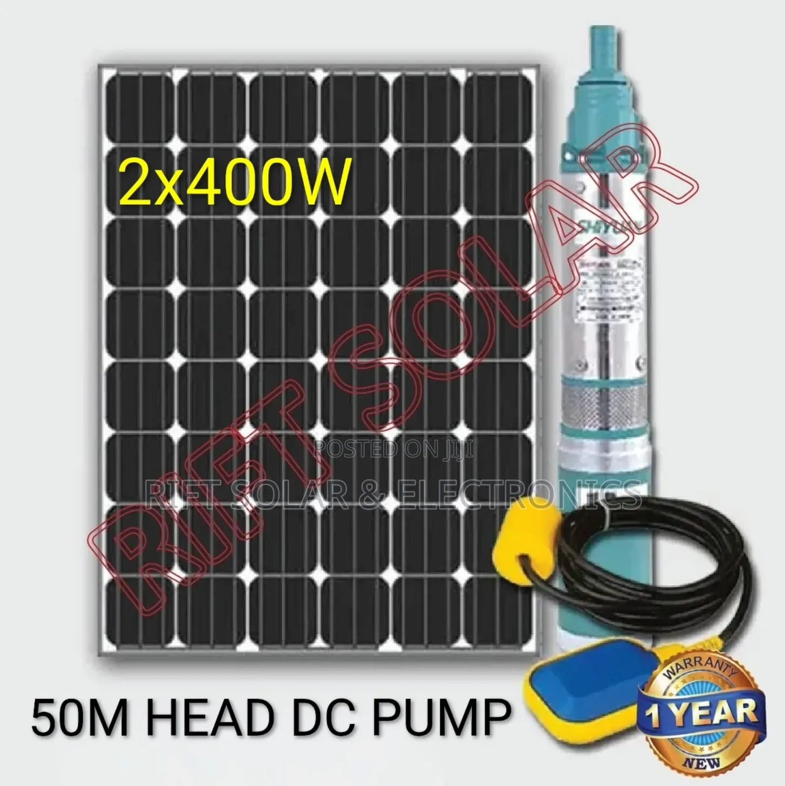 50 Metres Head 48v - 1" Delivery 800w Submersible Solar Pump Complete
