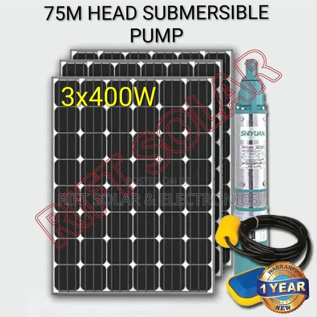 75 Metres Head Submersible Pump - 1" Outlet - 1200 Watts Solar Panels
